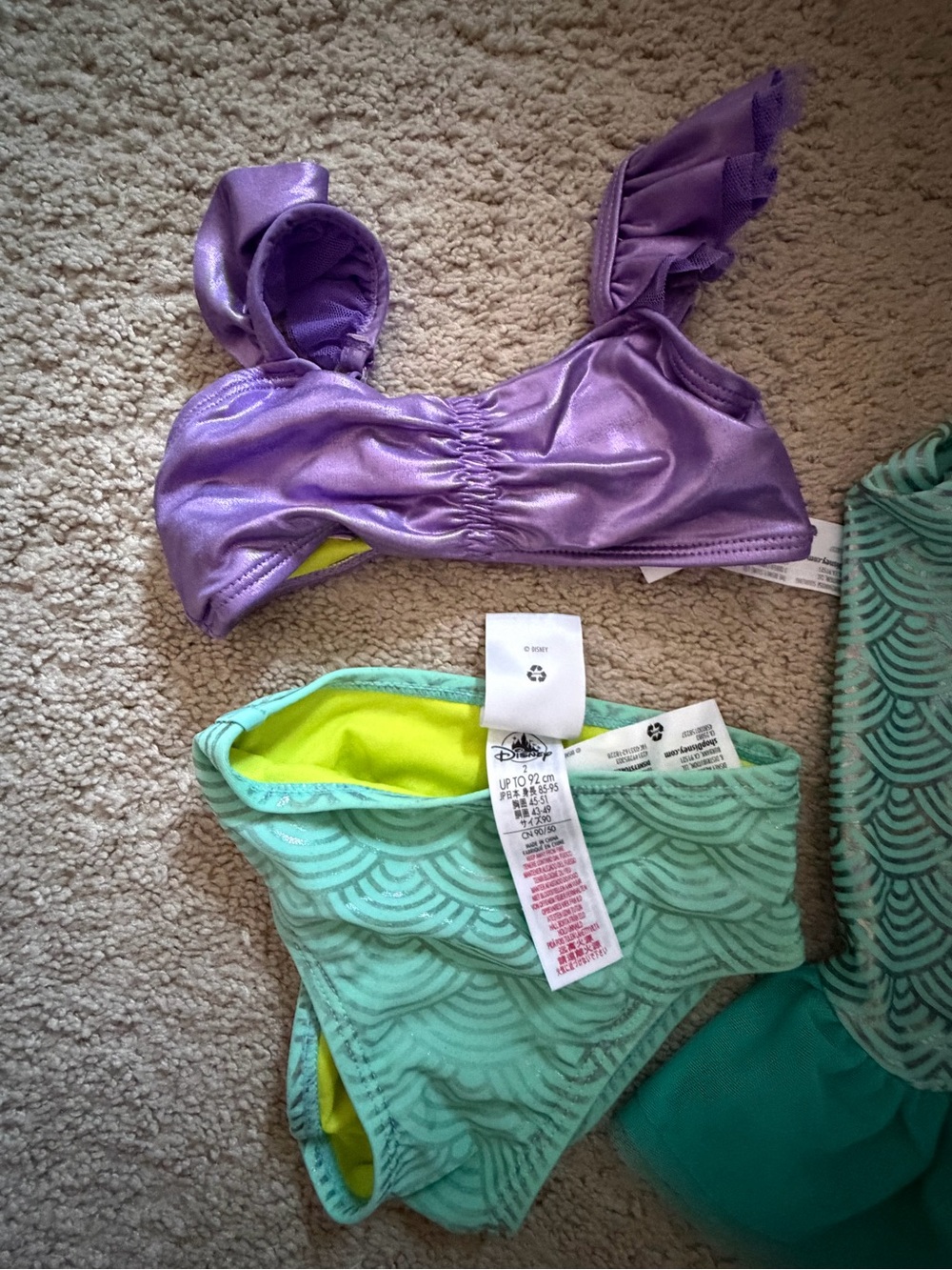 Disney Purple and Aqua Mermaid Bikini Costume Set